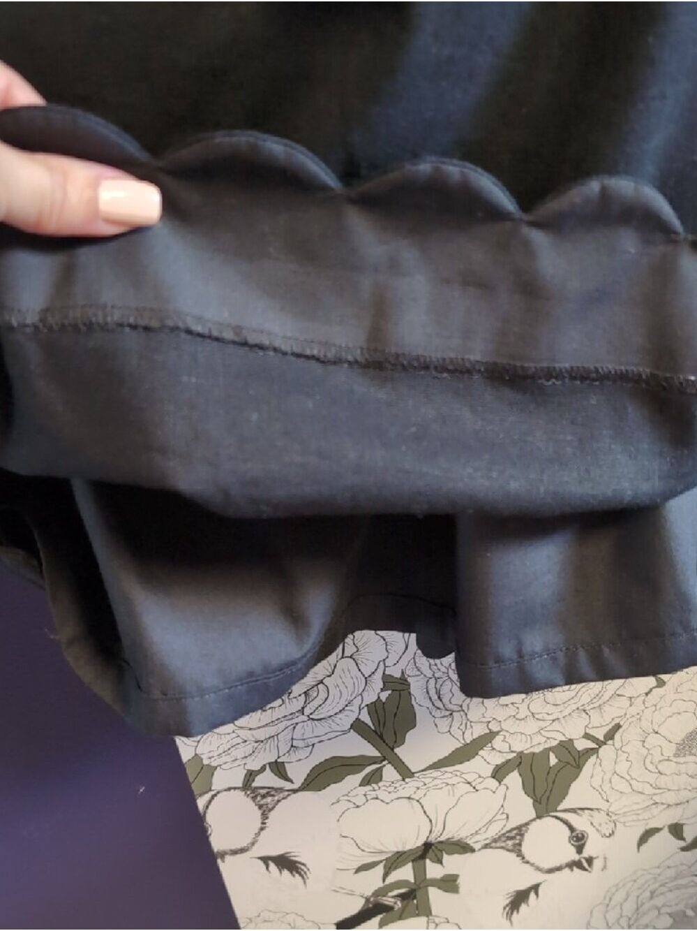 J. Crew Black Cotton A-Line Skirt with Scalloped Edge - Picture 5 of 7
